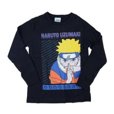 Imagem de Camiseta Infantil Brandili Naruto Uzumaki Preta - 55109-Masculino
