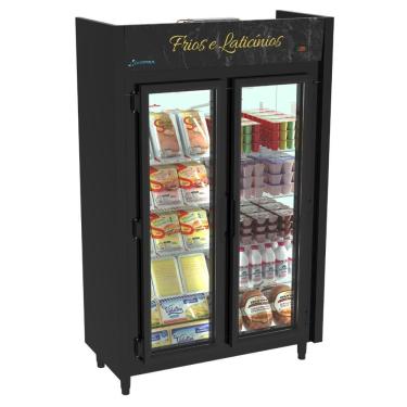 Imagem de Expositor Auto Serviço Linha Blanc Preto 2 Portas Frios E Laticinios - Kofisa