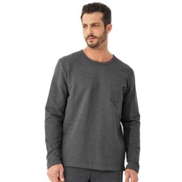Imagem de Moletom Colcci Crewneck Pocket Tag Chumbo Masculino-Masculino