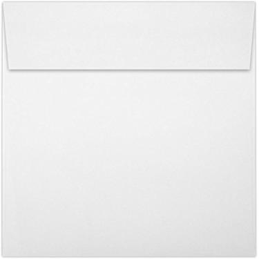 Imagem de Envelopes quadrados de 14 cm x 14 cm com descascar e pressionar – branco 100% reciclado (50 qt.) | Perfeito para notas de agradecimento, RSVPs, cartões de felicitações, casamentos ou qualquer anúncio | Papel de texto de 80 lb | 8520-WPC-50
