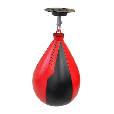 Imagem de Colaxi Kit de bola de pêra de velocidade de boxe, treinamento de velocidade, treinador de luta, saco de velocidade de perfuração para kickboxing, academia em, Preto e vermelho