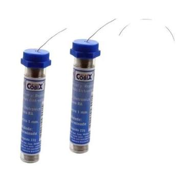 Imagem de Kit com 2 Tubos Estanho Solda Fio Cobix 63x37 - 22g Cada Diâm 1,0 Mm T
