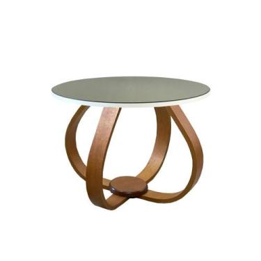 Imagem de Mesa de Centro e Lateral Pés Cebola 50x35cm Espelhada - Lubrano, Branc