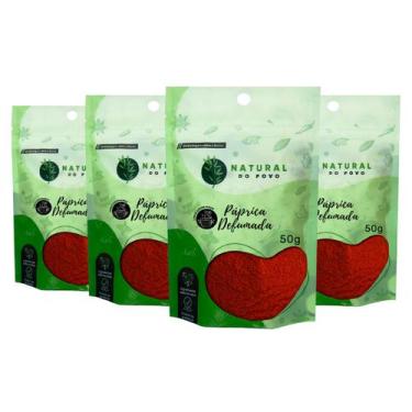 Imagem de Páprica Defumada Importada 100% Natural Qualidade Premium Kit 4 Pouch 