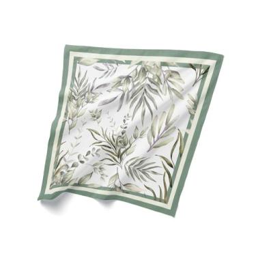 Imagem de Canga Saída De Praia Estampa Folhagem Verde 125X125cm Bali - PRESENTE-