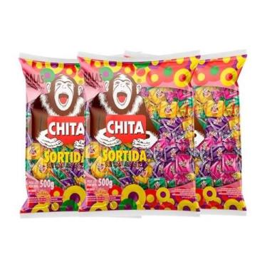 Imagem de Kit 3 Bala Chita Sortida, Original e Mastigável - Cory - 500 g