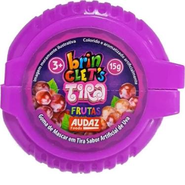 Imagem de Goma de Mascar Tira Frutas Brinclets - Audaz Foods, Sabor uva