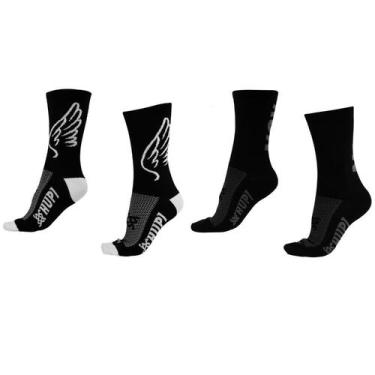 Imagem de Kit Meia de Corrida HUPI Run e Asas Preto - 2 Pares, Preto