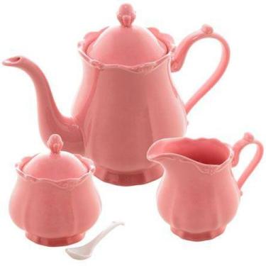 Imagem de Conjunto de porcelana para chá fancy rosê 03 peças - Rojemac