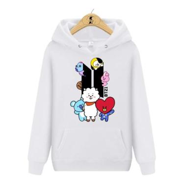 Imagem de Blusa de Moletom Canguru BTS Mascotes BT21 Kpop II - Wess Store, Branc