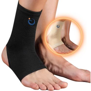 Imagem de Tornozeleira Ortopédica de Compressão Ajustável Elástica Estabilizadora Esportiva Futebol
