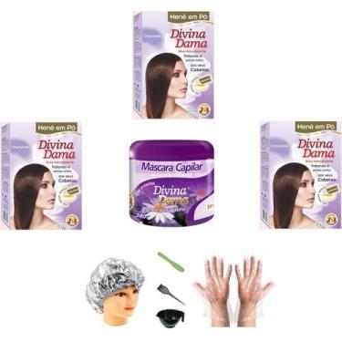 Imagem de Hene em Po Divina Dama 03x50gr Jaborandi (Incolor, Chocolate, Preto, A