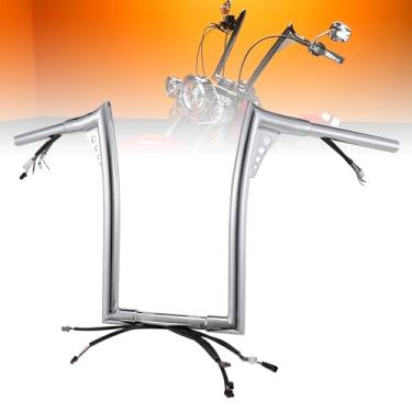 Imagem de TIGERSGATE – Kit de guidão Mercenary Fat Softail Mercenary de 35,5 cm para Harley Softail 2016-2017 e DYNA Low Rider S (Chrome)