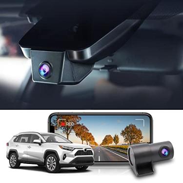 Imagem de FITCAMX Câmera Frontal 2160P + Traseira 1080P Dash para 2022-2024 Toyota Rav4 Le Limited Se Adventure Xle Xse Modelo B(Tem Orifício de Ventilação) Aparência Oem, Gravação de Loop Duplo, Wifi e Aplicat