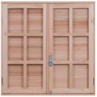 Imagem de Janela de Madeira Veneziana 100x100cm com Caixilho 12cm Ewk 150 Rondos