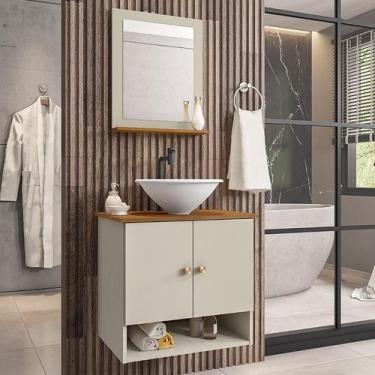 Imagem de Gabinete Banheiro Deli Lume Bco Torneira Valv Click Black - Loja DoceL