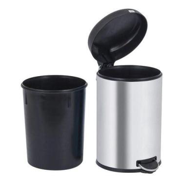 Imagem de Lixeira Multiuso De Inox - 12 Litros - Brinox, Prateado
