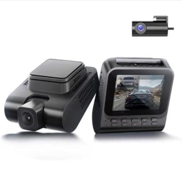 Imagem de Câmera veicular 4K para carros, câmeras duplas frontal e traseira, aplicativo WiF 6 integrado, controle de voz GPS Track com UHD 2160P, ADAS Bluetooth visão noturna DVR, gravador de vídeo para monitor