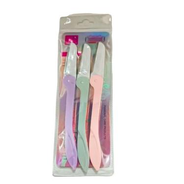 Imagem de 3 Lâminas Navalha Sobrancelhas Dobrável Depilação Dermaplane - LULLU P