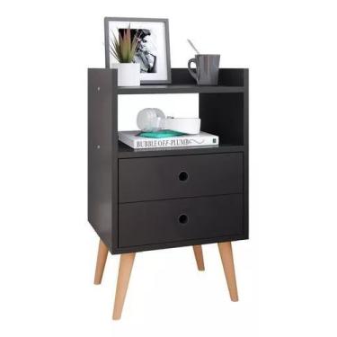 Imagem de Mesa De Cabeceira Retrô Dream Plus - Preto - MOVEBRINQUE