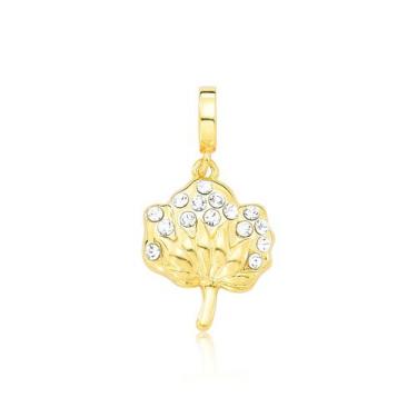 Imagem de Charm Flor do Algodão Com Cristais Revestido em Ouro - VL ACCESSOIRES