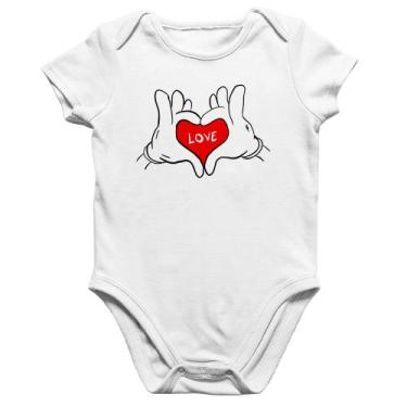 Imagem de Body Bebê Algodão Love Hands  - Foca na Moda, Branco, P
