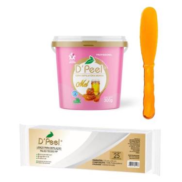 Imagem de Kit Cera Depilar Profissional Mel 300g Dpeel+1 Pcr Lenco TNT 25uni-1 E