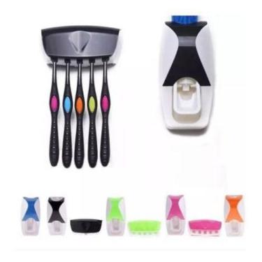 Imagem de Suporte Dispenser De Pasta De Dente Automático Porta - oem, Azul