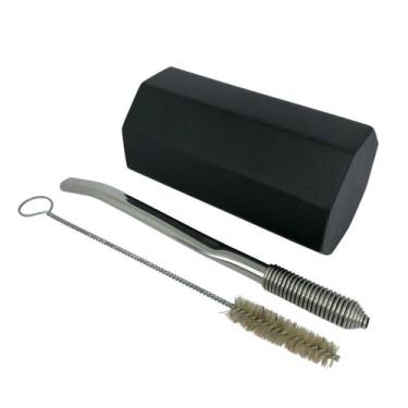 Imagem de Kit tereré cuia copo octogonal preto + bomba de mola sem rosca desmont