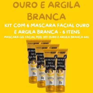 Imagem de Kit com 6 Mascara Gel Facial Peel Off Ouro e Argila Branca 60g Dermach