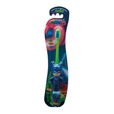 Imagem de Escova de dente infantil pjmask menino gato 3d macia - green