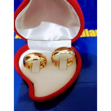 Imagem de Par aliança Ouro 18 kilates Anatônica 8 Gramas Lisa 5 mm e Brilhosa Bo