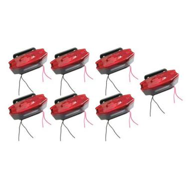 Imagem de 7 Sinaleira Lanterna Lateral Led Peixinho Caminhão Carreta Com Vigia V