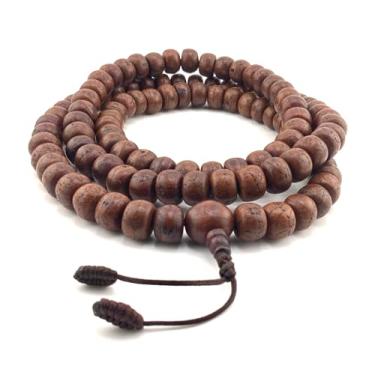 Imagem de Healing Lama™ Genuine Bodhi Seed Mala. Colar premium nepalês 108 contas de semente de fênix oração Japa Mala para meditação. Abençoado e enriquecido.