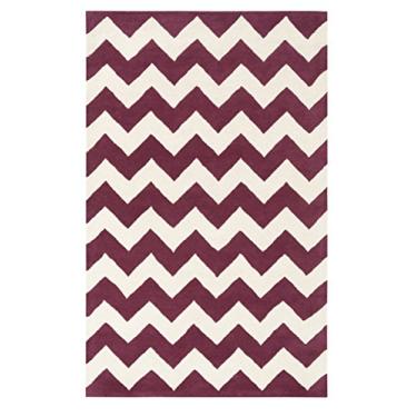 Imagem de Artistic Weavers Tapete redondo de lã tufada à mão, 3 por 15 metros, roxo/marfim