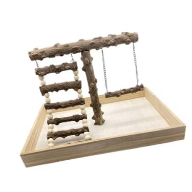 Imagem de IEUDNS Suporte para, brinquedo de exercício de mesa para playground de, poleiro de madeira, plataforma de brinquedo para periquitos,