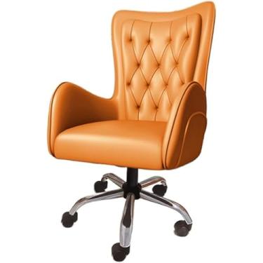 Imagem de Cadeira giratória de escritório, cadeira de computador, cadeira giratória, cadeira de estudo em casa, cadeira de patrão, cadeira de maquiagem, couro PU, cadeira de vaidade, 3