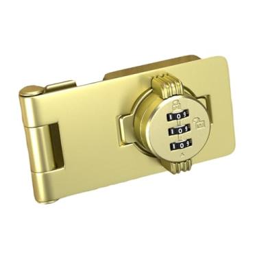 Imagem de Generic Fechadura de combinação de armário, fechadura de armário sem chave, caixa de armário de banheiro com senha de parafuso, fechadura rotativa de ferrolho, Ouro