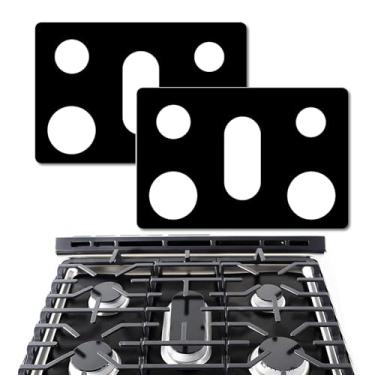 Imagem de Protetores de fogão a gás para fogão a gás para tapete de fogão a gás Samsung, forro de forno antiaderente tapete reutilizável lavável mantém o fogão limpo protetor de fogão - pacote com 2