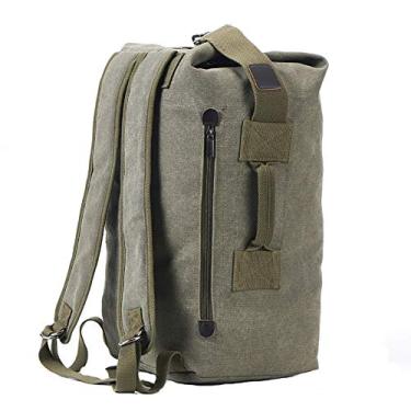 Imagem de Mochila de lona com alça dupla e alça superior para viagem militar, Macio, Upgrade Army Green Small