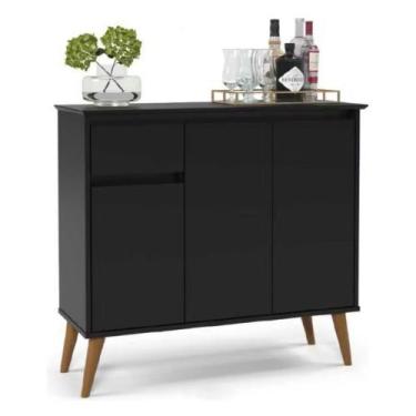 Imagem de Aparador Buffet Bar Cantinho do Café Retrô Veneza Com Pés em Madeira e