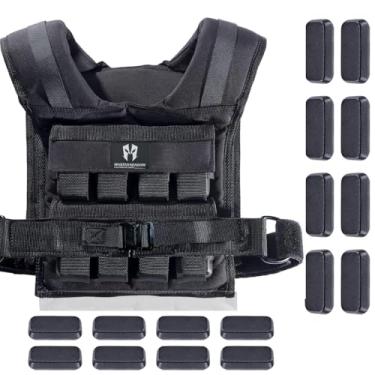 Imagem de Colete Ponderado Spartan Shadow 18 kg - Preto, Nylon, Compacto, Chaleco Peso, Colete Murph, Treinamento de Força, Corrida, Cardio, Resistência, Queima de Calorias