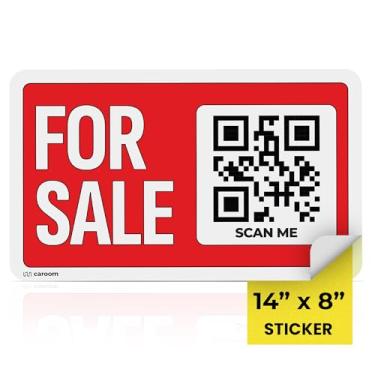 Imagem de Placa de venda para carro de 35,5 x 20,5 cm (autoadesivo, 1 pacote) - Também para caminhões, casa, negócios, quintal, vendas de garagem e mais. Aplicativo incluído