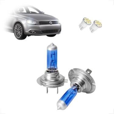 Imagem de Kit Lâmpadas Halógena Super Branca H7 Farol Baixo Jetta 2007 2008 2009