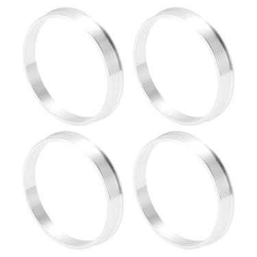 Imagem de INFINAUTO Anéis centralizados no cubo da roda do carro OD 63,4 mm para ID 58,6 mm eixo central de rodas amortecedores Hubrings liga de alumínio tom prata durável