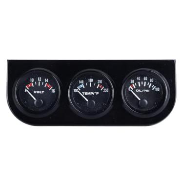 Imagem de Kit de Medidor Triplo para Carro, Voltímetro Mecânico Multifuncional, Medidor de Pressão de óleo e Temperatura água para Carros DC12V