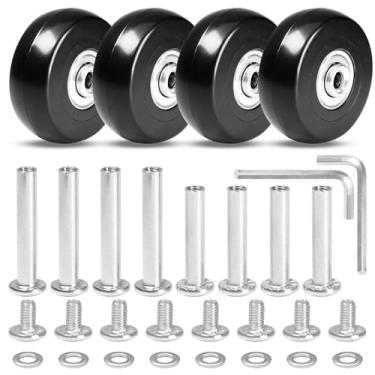 Imagem de MroMax 4 peças de substituição de rodas de bagagem, rodas de substituição de borracha de 2 polegadas (49 x 18 mm) rodas de reparo resistentes ao desgaste para bagagem