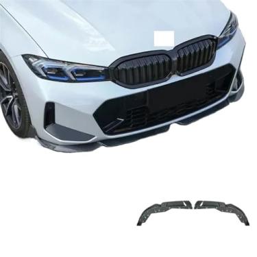 Imagem de Compatível para BMW Série 3 G20 G28 Lci 2023+ 2Pcs/Set MP Style Car Front Bumper Splitter Lip Spoiler Difusor Kit de proteção de corpo Capa preta(Carbon Look)