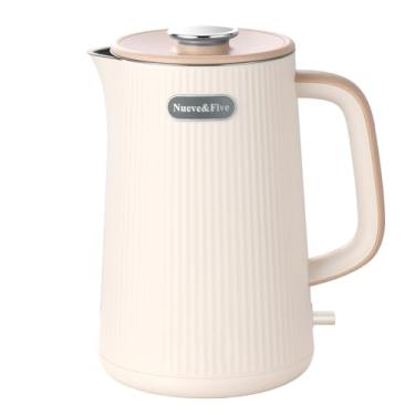 Imagem de Nueve&Five 1.7L Electric Kettle,Double Wall Electric Tea Kettle,Auto Shut Off,1200W Hot Water Kettle Electric of 304 Stainless Steel-Cream White