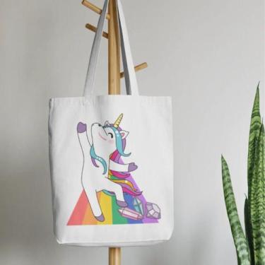 Imagem de Bolsa Ecobag - UNICORNIO - Ecológica 100% Algodão Cru - Lojas Áurea